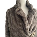 DKNY JEANS Faux Fur Bow Tie Jacket Coat Size M Brown Size M Photo 1