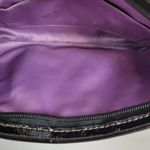 Coach  Wristlet Bag 8" Black Madison Signature Monogram Op Art  Make up Bag Photo 3