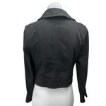 Elle Women's Black Denim Zip Up Cropped Rider Moto Jean Coat Jacket Size S Photo 1