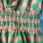 Green and pink Checkered Dress Photo 2