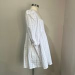 Pink Lily White Cotton Babydoll Dress Puff Sleeves Square Neck Flowy Sz Large Photo 3