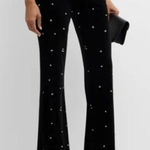 Anthropologie NWT Le Superbe Bianca Embellished Velvet Flare Pants Black Studded Size‎ 6 Photo 0