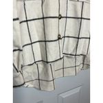 Miou Muse Medium Oversized Ivory with Black Grid Design Flannel Shacket Photo 3