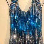 VTG Alyce Designs Blue Silver Halter Party Sequin Mini Dress 12 Photo 4