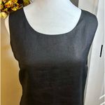 LINO USA 100% Linen Tiered Scalloped Ruffle Sleeveless Shift Midi Dress Sz L Black Size L Photo 2