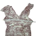 Nasty Gal Toile Print Ruffle Deep V Maxi Dress Cottagecore Boho Evening Sz 8 Photo 11