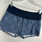 Lululemon Run Times Short Blue Swift Ultra Sz 4 Inkwell Star Print Athletic Run Photo 7