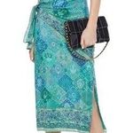 Altuzarra Sade Wrap Effect Printed Silk Midi Dress Green Size 10 Photo 0