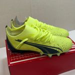 Puma  Neon Yellow and Black Soccer Cleats Photo 2