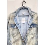 Forever 21  Womens Light Blue Distressed Denim Jean Jacket -‎ Size S Photo 5