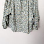 [Vintage] 90s GAP Green Floral Print Peasant Boho Button Front Blouse Sz Large L Photo 9