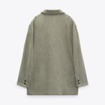 ZARA AVAILABLE NWOT  linen blend straight cut blazer mid khaki xs Photo 1