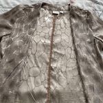 Chico's Chico’s Collection Snake Animal Print Gold Open Front Cardigan, size 1 or M Photo 7