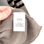 525 America Sweater Striped open knit tunic length black tan XL loose knit long Photo 2