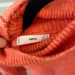 Mango Mng  orange cowl turtleneck oversized sweater size small Photo 2