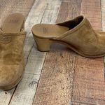 UGG  Abbie Women's 7 Brown Suede Clogs Mules Wood Heel Studded Closed Toe Slip On Photo 2