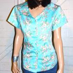 Voodoo Vixen Baby Blue Floral Blouse XL NWT Photo 1