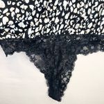 Free People  Women's Bare It All Black Animal Print Bodysuit Size L Lace NEW Photo 5