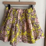 MSGM Floral Pouf Silk Mini Skirt Yellow Size 4 Photo 8