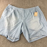 NYDJ NWT  Women's Relaxed‎ Denim Shorts Plus Size 28W Light Wash Pleated Front Photo 0
