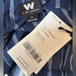W By Worth  100% Cotton Blue Striped Off the Shoulder Top Size P NWT Photo 2