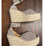 Soludos  women's positano suede platform wedges espadrilles size 7 in ash gray Photo 0