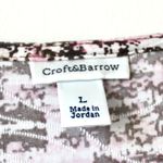 Croft & Barrow  Pink Black White Tweed Print Short-Sleeve T-Shirt Blouse Large Photo 2