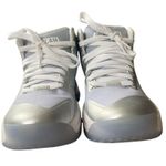 Moolah womens size 8 triple double glitch mode metallic silver high top sneakers Photo 4