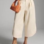 Anthropologie Mare Mare x Curved Hem Chino Pants Wide Leg Small Light Sand Tan Photo 0