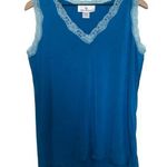 Vintage Y2K Blue Lace Trim V Photo 0