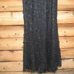 Mac Duggal 20889 Womens Black Sheer Applique Bustier Gown with Feather Straps Photo 8