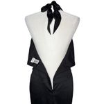 Cache  Vintage 90s Satin Corset Halter Dress Womens Size 8 Black Classic Backless Photo 10