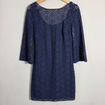 Lilly Pulitzer Topanga Crochet Mini Dress Womens XS Navy Knit Resort Wear Preppy Photo 5