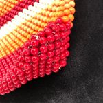 Urban Outfitters  Retro Orange Red Cream Beaded Handbag NWT Photo 2