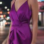 Harlyn Drape Front Dress Magenta Pink Fuchsia Size Medium NWT Photo 0