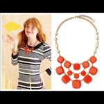 Stella & Dot J. Crew Olivia Bib Necklace‎ Statement Faceted Epoxy Orange Gold Preppy Photo 3