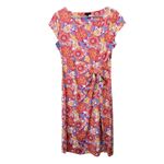 Talbots Effortless Jersey Side Tie Sheath Dress Botanical Citrus Size MEDIUM Photo 1