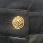 Michael Kors  Black Faux Leather Front Material Backside Pants Size 6 Gold Photo 5