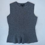 Ann Taylor Women's Marled Sleeveless Shell Knit Top Slight Peplum Heather Gray Photo 11