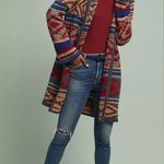 Spense Women's Cardigan coat long Anthropologie southwestern XL Aztec geometric Blue Photo 0
