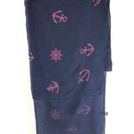 Gena Accessories Womens Scarf Rectangle Embroidered Nautical Navy Blue 70x27.5 Photo 0