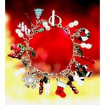 Christmas Charm Bracelet New Bells Gingerbread Man Stocking Wreath Candy… Red Photo 6