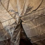 Calypso St. Barth  100% Silk Dress Shift Cover Up Tiered Snap Closure Brown Small Photo 1