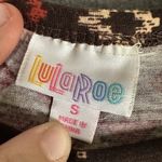 LuLaRoe  Carly Dress Womens Small Brown Red Aztec Geometric SS High Low Hem Photo 5