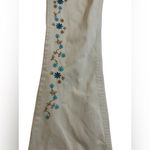 Mudd Vintage Y2K  Lace-Up Front Tie Flare Jeans Size 3 Floral Embroidered RARE Photo 15