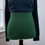 ZARA  Green and Black Geometric Knit Mini Skirt Medium Large Stretch Polka Dot Photo 1