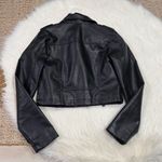 Forever 21 Black Faux Leather Zippers Moto Grunge Motorcycle Jacket Size S Photo 1