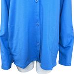 Denim & Co . Beach French Terry Roll Tab Sleeve Hooded Jacket Indigo Sea Medium Photo 8