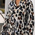 SheIn  Leopard Dress Animal Print Long Sleeve Large Boho Party Photo 0