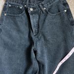 Princess Polly Black Holly Asymmetric Ripped Leg Denim Jeans Size 0 Photo 4